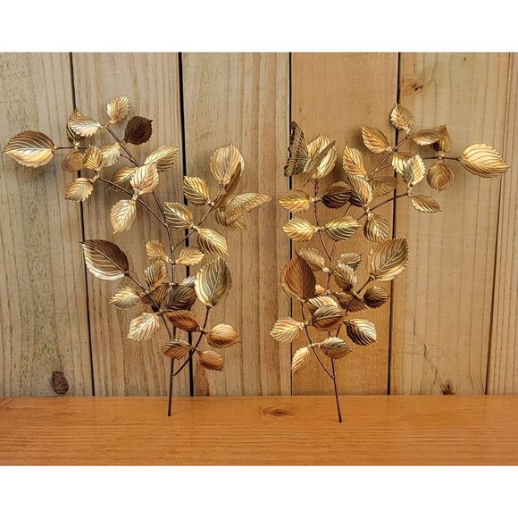 Vintage Mid-Century Modern Metal Leaf Wall Art, Set 2 - Picture 12 of 12